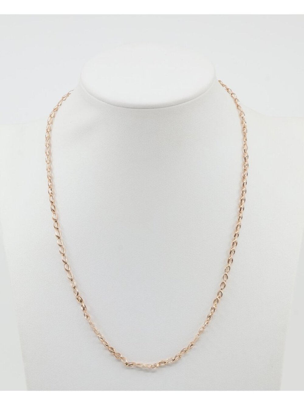 Unique 14K Karat Solid Rose Gold Designer Custom Link Chain Necklace - 18" L